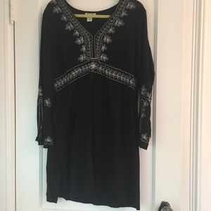 Black w/ Floral Trim Dress